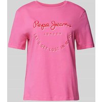 Pepe Jeans T-Shirt mit Label-Print Modell 'RUMER' in Pink, Größe S Pepe Jeans T-Shirt mit Label-Print Modell 'RUMER' in Pink, Größe S von Pepe Jeans