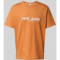Pepe Jeans T-Shirt mit Label-Print in Orange, Größe M von Pepe Jeans