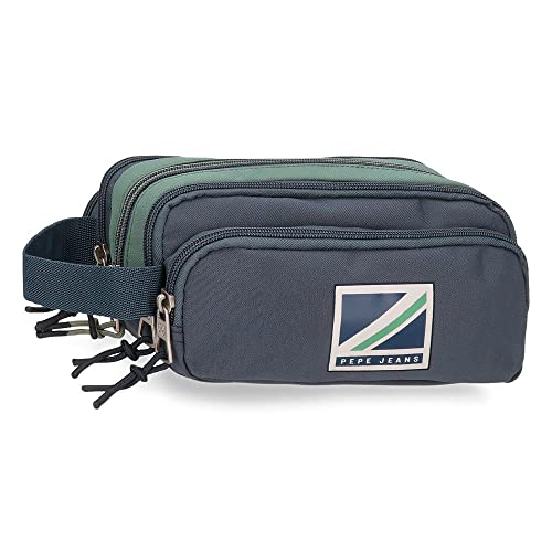 Pepe Jeans Tom Federmäppchen Blau 22x10x9 cm Polyester von Pepe Jeans