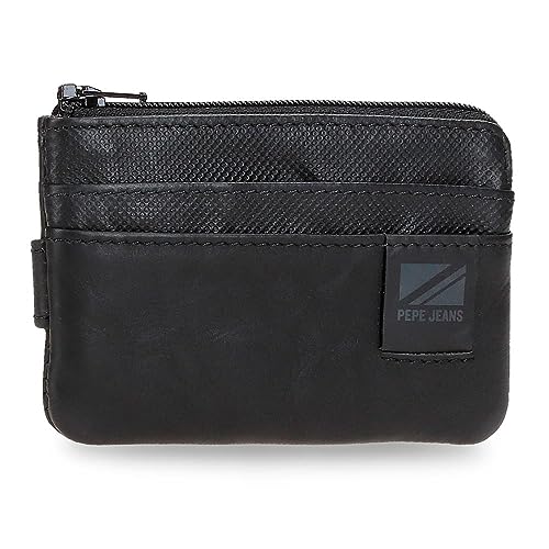 Pepe Jeans Topper Geldbörsen und Geldbörse aus Rindsleder, Schwarz, Braun, Verschiedene Größen, Schwarz, one Size, Karteninhaber von Pepe Jeans