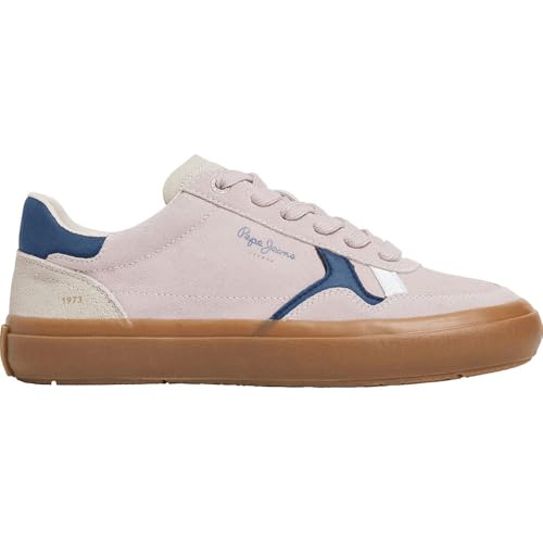 Pepe Jeans Travis Retro Leder Turnschuhe rosa von Pepe Jeans