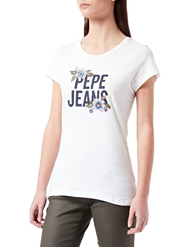 Pepe Jeans Damen Bernardette T-Shirt, White (White), M von Pepe Jeans