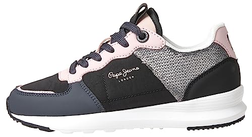 Pepe Jeans York Fancy G Sneaker, Black (Black), 34 EU von Pepe Jeans