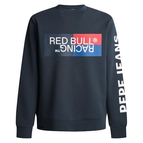 Red Bull Racing X Pepe Jeans Herren RBR Colour Block Graphic Crew Sweatshirt, Blue (Dulwich Blue), S von Red Bull Racing X Pepe Jeans