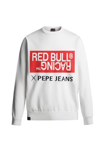 Red Bull Racing X Pepe Jeans Herren RBR Intarsia Logo Knit Crew Neck Strickwaren, White (Off White), XX-Large von Red Bull Racing X Pepe Jeans