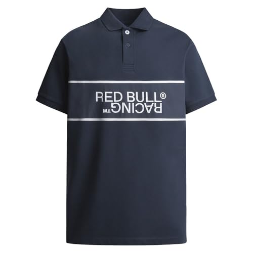 Red Bull Racing X Pepe Jeans Herren RBR Panel Print Logo Polo, Blue (Dulwich Blue), L von Red Bull Racing X Pepe Jeans