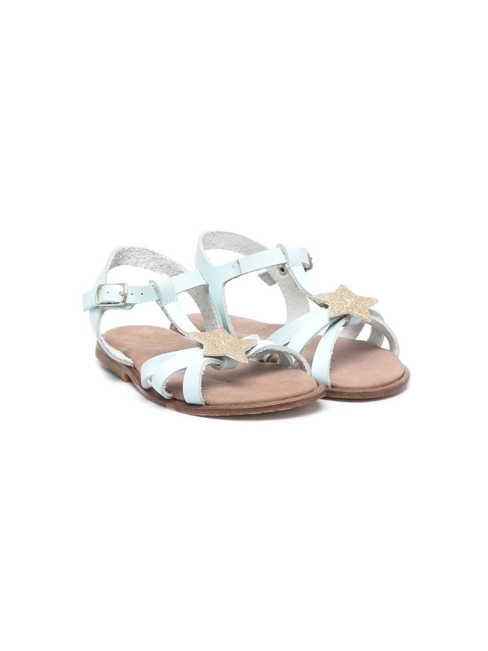 Pèpè Riemensandalen mit Stern-Patch - Blau von Pèpè