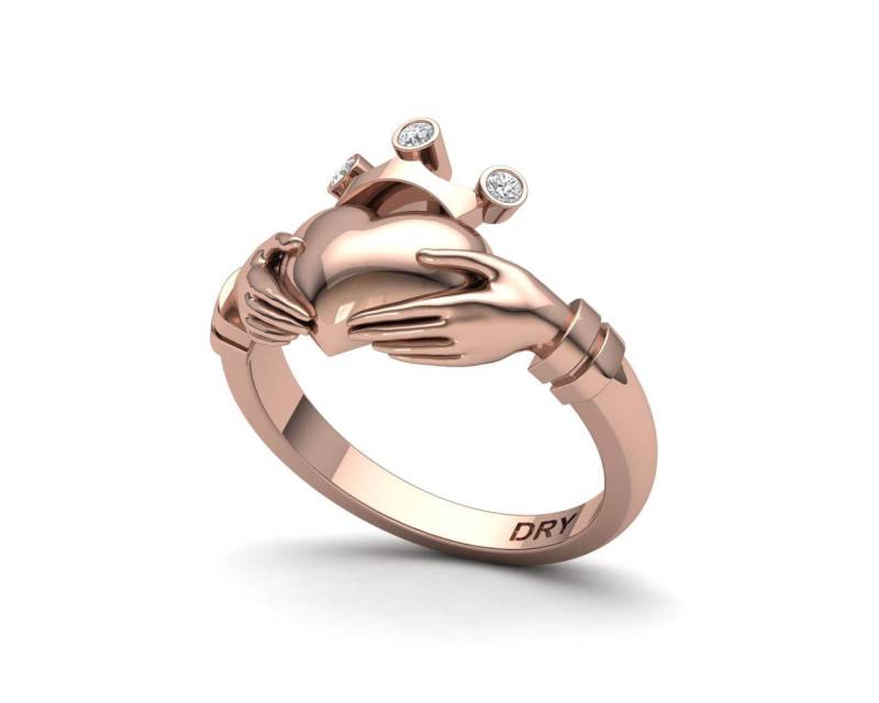 Claddagh-Ring Aus 18 Karat Roségold. Verlobungsring, Geschenkring, Ehering Oder Jubiläumsring. Kostenloser Versand von PepeDry
