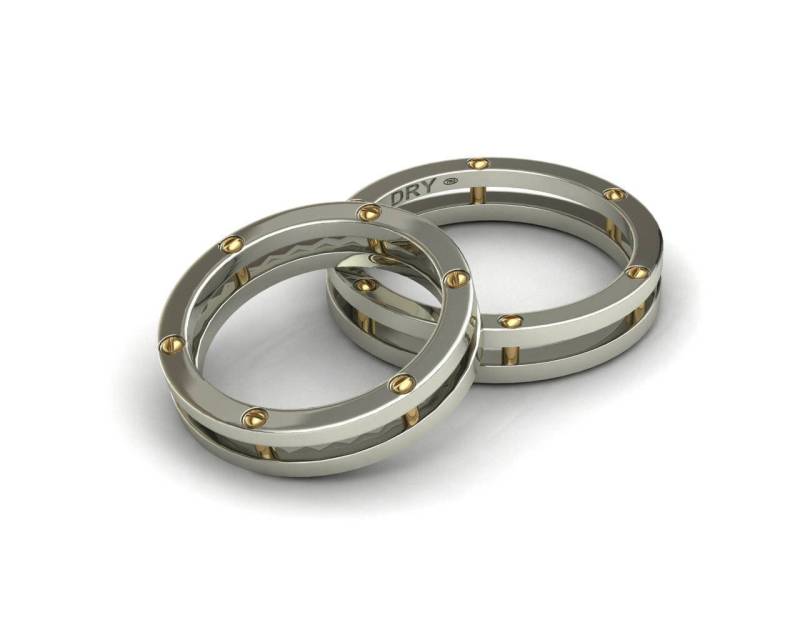 Paarringe Aus 18 Karat Weiß - Und Gelbgold. Verlobungs-, Hochzeits - Oder Jubiläumsringe. Kostenloser Versand von PepeDry