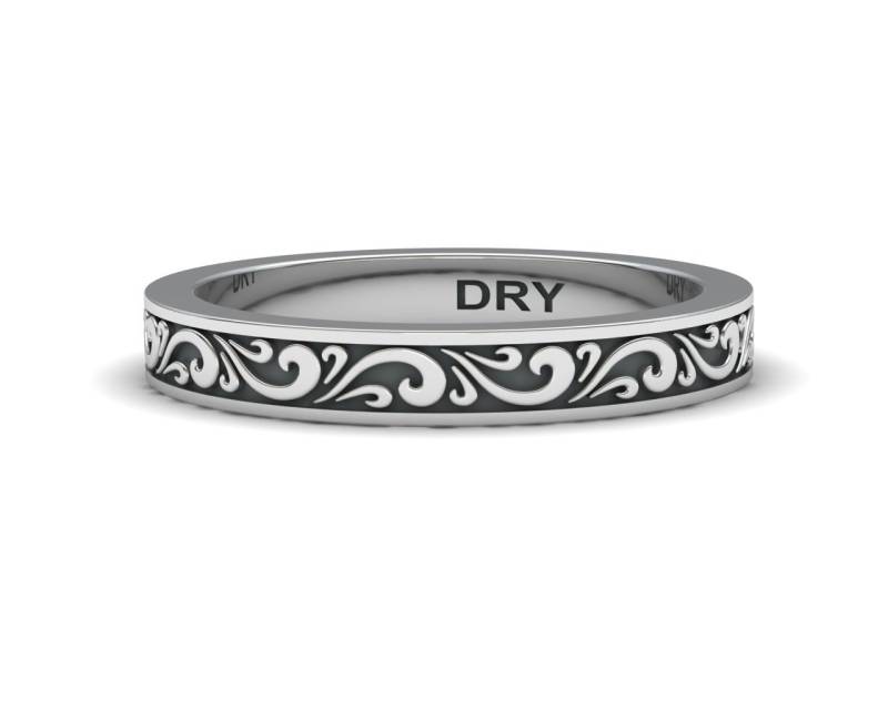 Vintage-Ring Aus Sterlingsilber 925. Unisex-Ring Mit Blumenmuster, Perfekt Als Geschenk. Kostenloser Versand von PepeDry