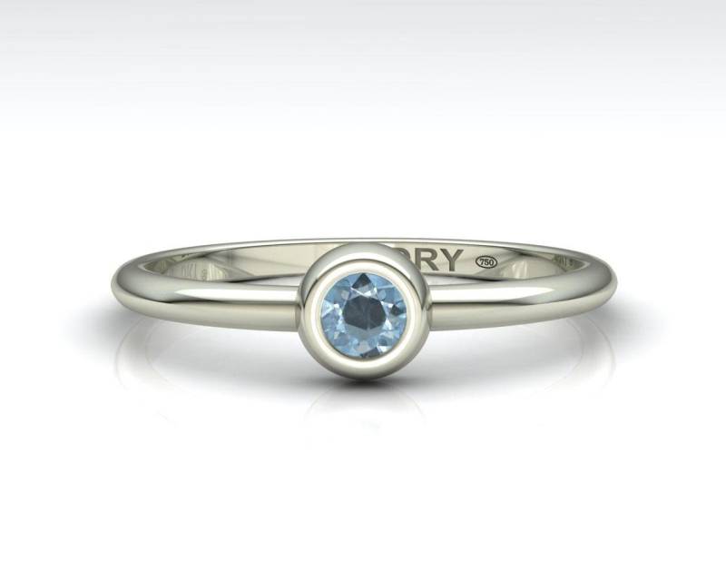 Weißgoldring Mit Natürlichem Aquamarin. Perfekt Als Geschenk, Zur Verlobung Oder Zum Jahrestag. Kostenloser Versand von PepeDry