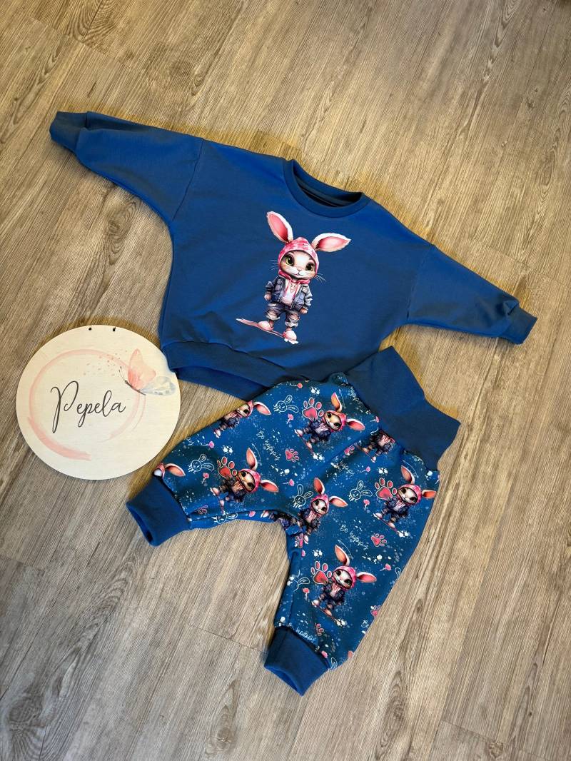 Pumphose + Tshirt /Oversize/Pullover/ Hasen/Set Für Baby/Kinder Handmade By Pepela von Pepela2020