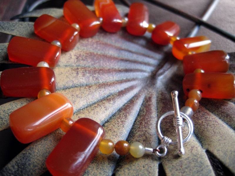 Blut Orange Karneolarmband, Perlen Armband, Roten Karneolperlen, Karneol Schmuck Blut Orange Karneolarmband, Perlen Armband, Roten Karneolperlen, Karneol Schmuck von PepiDesigns