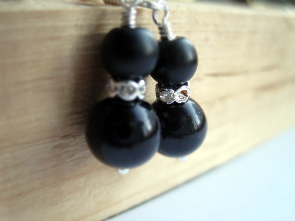 Jet Black Perlen Und Strass Rondelle Ohrringe, Bachelorette Oder Cocktail Party Accessoire, Juni Birthstone, Braut Geschenk Jet Black Perlen Und Strass Rondelle Ohrringe, Bachelorette Oder Cocktail Party Accessoire, Juni Birthstone, Braut Geschenk von PepiDesigns