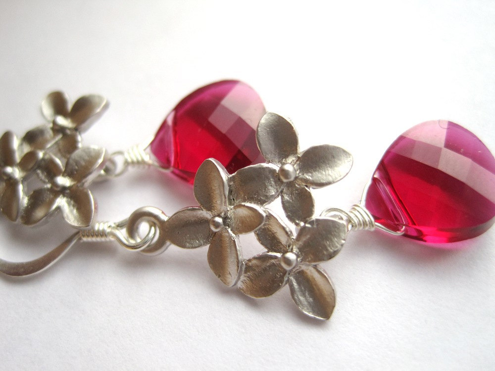 Rubin Rot Swarovski Kristall Teardrops Und Silber Orchidee Ohrringe, Juli Geburtstagsgeschenk Für Freundin, Frau, Mama, Schwester, Wertschätzung Rubin Rot Swarovski Kristall Teardrops Und Silber Orchidee Ohrringe, Juli Geburtstagsgeschenk Für Freundin, Frau, Mama, Schwester, Wertschätzung von PepiDesigns