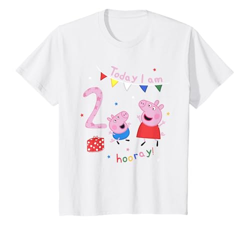 Kinder Peppa Wutz And George, Today I Am 2nd Birthday T-Shirt von Peppa Pig