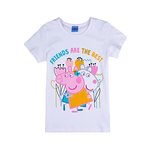 Peppa Pig/Peppa Wutz Mädchen T - Shirt mit Peppa & Suzy 82663 weiß, Größe 104, 4 Jahre von Peppa Pig