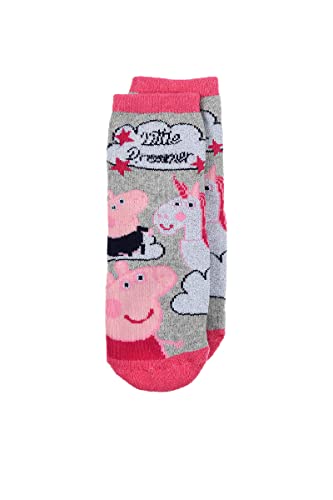 Peppa Pig – 1 Paar rutschfeste Socken für Mädchen – 1 Paar gemusterte Socken (AS4, numerisch, numerisch_31, numerisch_34, normal, grau, 31/34) von Peppa Pig