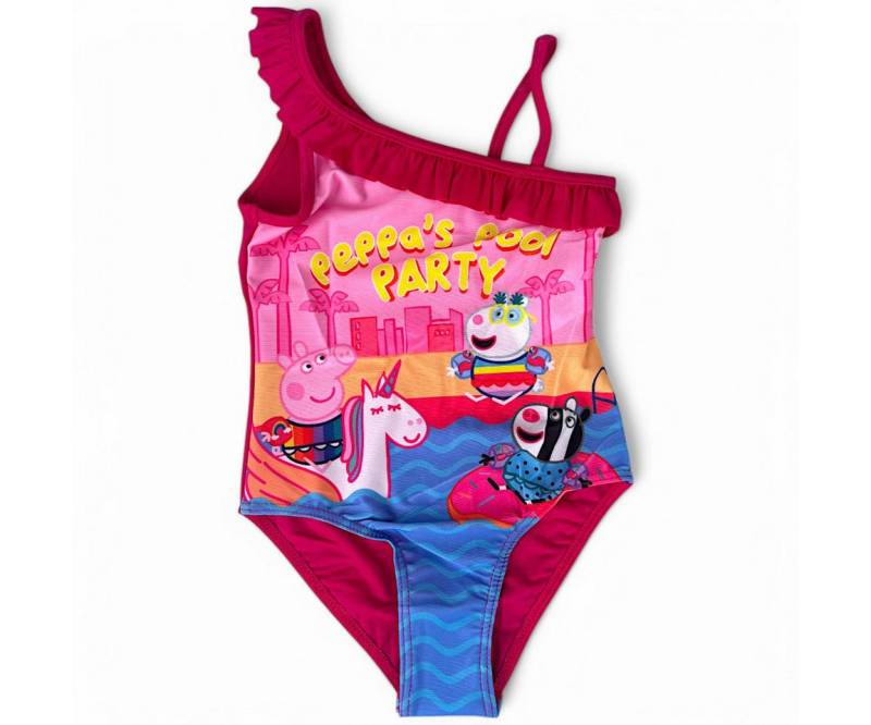 Peppa Pig Badeanzug Peppa´s Pool Party Mädchen Schwimmanzug mit Rüschendetails Gr. 98 - 128 cm von Peppa Pig