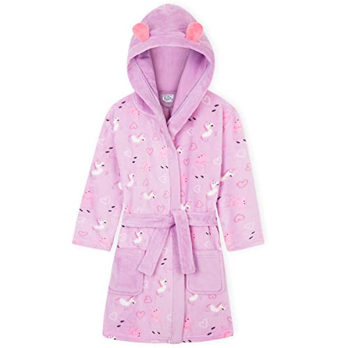 Peppa Pig Bademantel Kinder Mädchen, Fleece Morgenmantel Mädchen, Peppa Wutz Kleidung Mädchen (Violett, 2-3 Jahre) von Peppa Pig