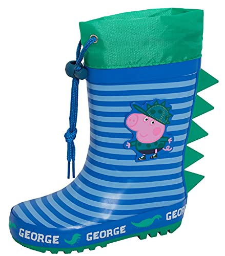 Peppa Pig Boys George Pig Tie Top Wellington Boots Green UK 6 Child von Peppa Pig