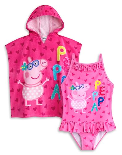Peppa Pig Girls Badeanzug & Kapuzenhandtuch Poncho Set 18-24 Monate von Peppa Pig