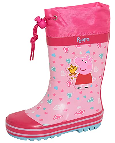 Peppa Pig Gummistiefel mit Schnürung, für Mädchen, rosa Gummistiefel, für Kinder, Gummistiefel, Regen, Schnee, Gummistiefel, rose, 27 EU von Peppa Pig