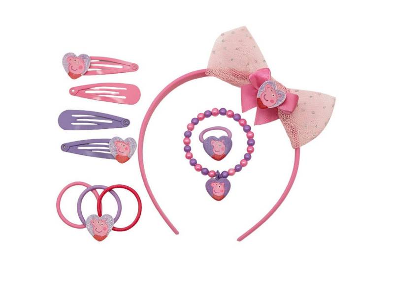 Peppa Pig Haarclip Haarschmuck-Set mit Schleife, Spangen und Armband für Mädchen von Peppa Pig