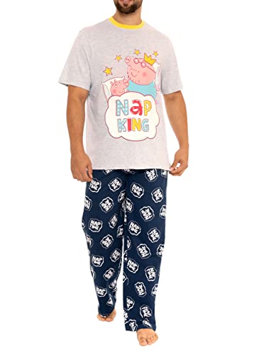 Peppa Pig Herren Papa Schwein Pyjamas Grau L von Peppa Pig