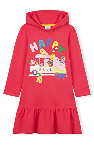 Peppa Pig Hoodie Kleid Mädchen, Peppa Wutz Pullover Mädchen Kleid (Rosa, 5-6 Jahre) von Peppa Pig