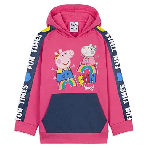 Peppa Pig Hoodie Mädchen Pullover aus Baumwolle, Peppa Wutz Kapuzenpullover Mädchen (18-24 Monate, Rosa) von Peppa Pig