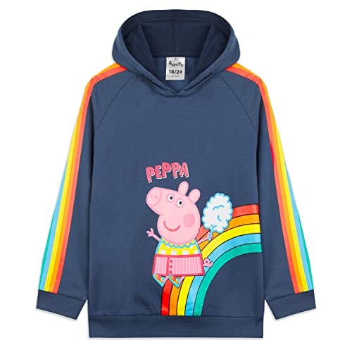 Peppa Pig Hoodie Mädchen Pullover aus Baumwolle, Peppa Wutz Kapuzenpullover Mädchen (3-4 Jahre, Marineblau) von Peppa Pig