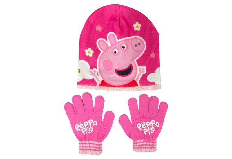 Peppa Pig Jerseymütze PEPPA PIG 15434 - Kinder Winter Set Gr. 51/54 cm Mütze und Handschuhe (mit Handschuhen) von Peppa Pig