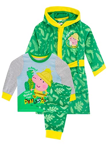 Peppa Pig Jungen George Pig Morgenmantel und Pyjama Set Grün 122 von Peppa Pig