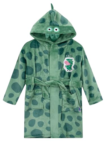 Peppa Pig Jungen George Wutz Bademantel | Fleece Jungen Morgenmantel | Dinosaurier Bademantel | Grün | 104 von Peppa Pig