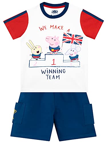Peppa Pig Jungen T-Shirt und Shorts Set Team GB Mehrfarbig 92 von Peppa Pig