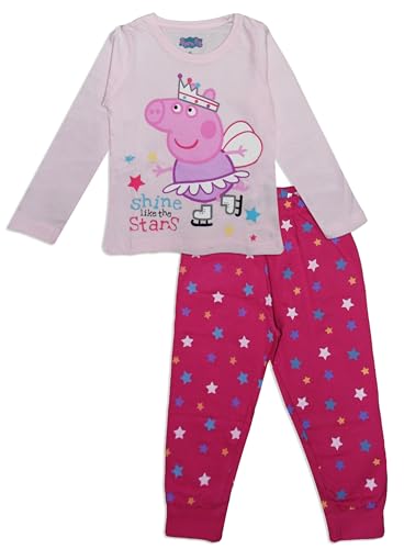 Peppa Pig Langarm-Pyjama-Set aus Baumwolle für Mädchen (DE/NL/SE/PL, Alter, 3 Jahre, Regular, Rosa) von Peppa Pig