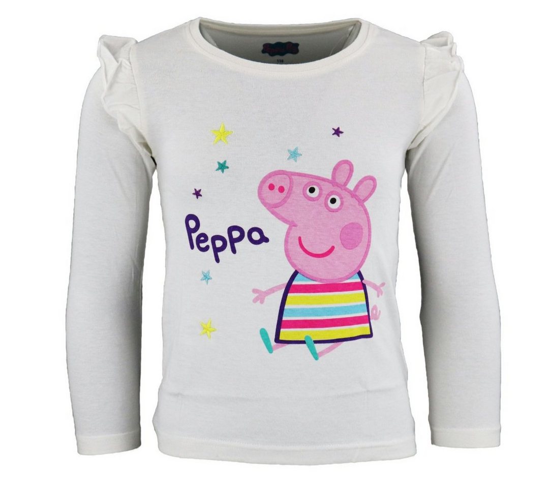 Peppa Pig Langarmshirt PEPPA Wutz Kinder T-Shirt langarm Gr. 92 bis 116, 100% Baumwolle von Peppa Pig