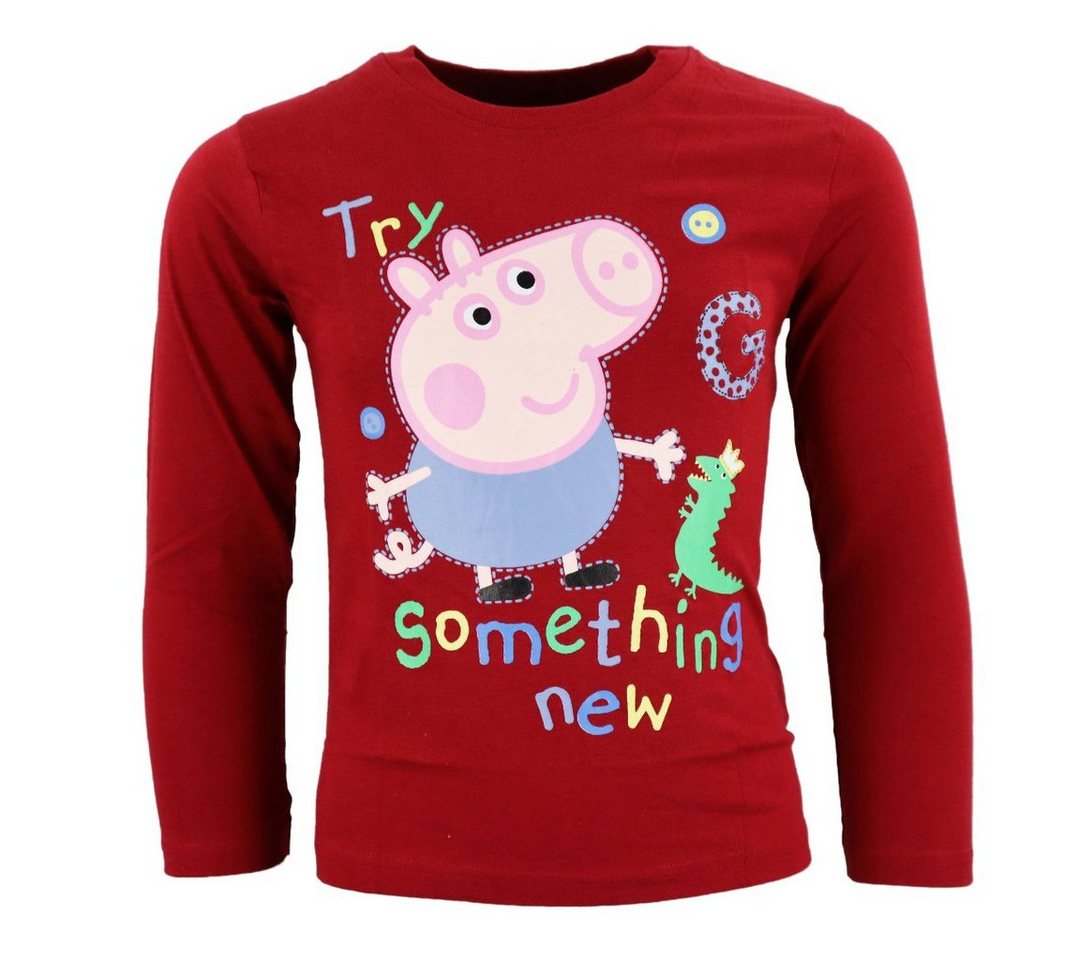 Peppa Pig Langarmshirt Peppa Wutz George Kinder Langarm Shirt Gr. 92 bis 116 von Peppa Pig