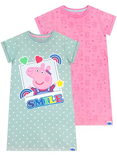 Peppa Pig Mädchen 2er Pack Nachthemden Mehrfarbig 104 von Peppa Pig