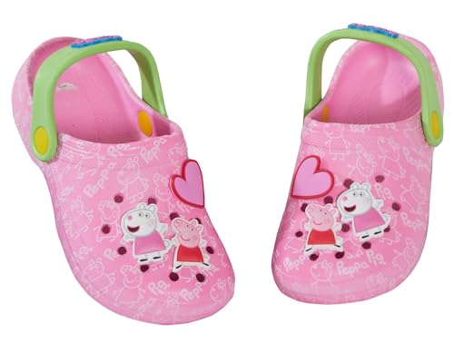 Peppa Pig Mädchen Clogs Sandalen + Charms Badges Kinder Peppa Hausschuhe Slider von Peppa Pig