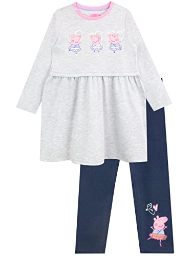 Peppa Pig Mädchen Kleid und Leggins Set Grau 110 von Peppa Pig