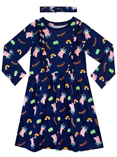 Peppa Pig Mädchen Kleid und Stirnband Blau 116 von Peppa Pig