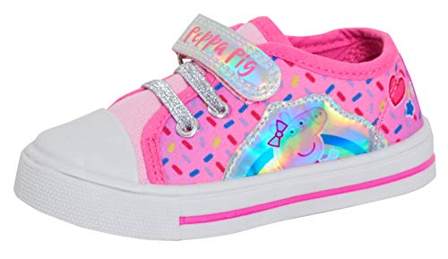 Peppa Pig Mädchen Leinen-Pumps Easy Fasten Turnschuhe, Pink - Rosa Regenbogen - Größe: 22 EU von Peppa Pig