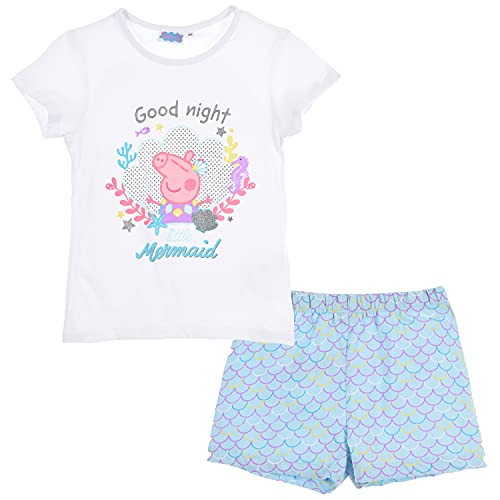 Peppa Pig Mädchen Schlafanzug Kurzarm Pyjama (Weiss 110) von Peppa Pig