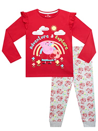 Peppa Pig Mädchen Schlafanzug Peppa Wutz Rot 128 von Peppa Pig