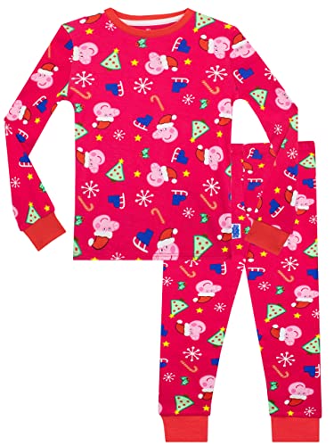 Peppa Pig Mädchen Schlafanzug Weihnachten Slim Fit Rosa 116 von Peppa Pig