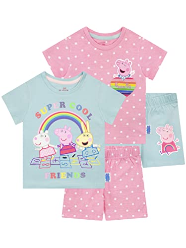 Peppa Pig Mädchen Schlafanzug kurz Zweierpack Mehrfarbig 122 von Peppa Pig