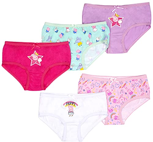 Peppa Pig - Mädchen Schlüpfer - Weicher Baumwollslip Mädchen Hosen - 5er Pack mit 5 verschiedenen Designs - Pink - Alter 2-3 von Peppa Pig