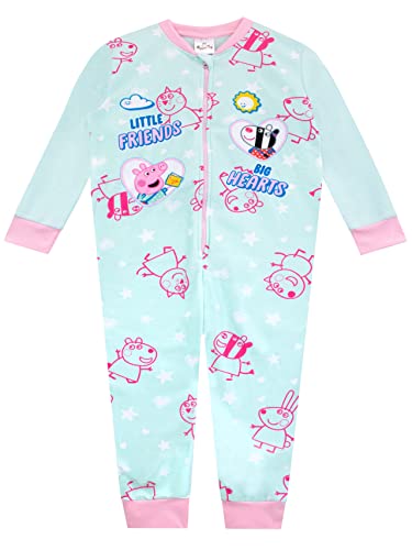 Peppa Pig Mädchen Strampler Fleece All-in-One Peppa Wutz Türkis 104 von Peppa Pig